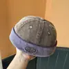 Chapéu docker de ganga bordado com letra retro japonês para mulheres, versátil e afina o rosto, chapéu casual hip-hop de rua para homens