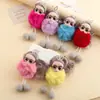 Chaveiro de Boneca, Pingente Chaveiro de Boneca com Óculos, Boneca de Pelúcia com Bola de Pelo de Coelho Sintético, Charme de Bolsa, Pequeno Presente
