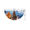 Banderas colgantes navideñas de Amazon transfronterizas, banderas semicirculares, banderas en forma de abanico, banderas de formas especiales, decoraciones para vallas de fiestas navideñas