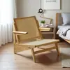 Nórdico Casual Ratán Canguro Chandigarh Puf Reclinable Individual Balcón Madera Maciza Sofá Silla