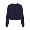 Traje de Falda de Punto Nuevo Otoño Temprano 2025 para Mujer Elástico Delgado Vestido de Tirantes Cuello Redondo de Punto de un Solo Botón