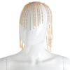 Cadena multicapa con diamantes de imitación de estilo europeo y americano, con forma de gota de agua, para el cabello, cadena para la frente, accesorios para el cabello de novia y boda, cadena para el cabello de flujo largo con diamantes de imitación