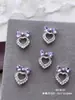 Accesorios de Arte para Uñas de Moño Nuevos y de Moda Diamante Morado Plateado Lujo Ligero Mariposa Corazón Oso 3D Accesorios para Uñas Portátiles