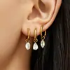 El nuevo colgante de corazón de circón ultrabrillante de Mili, de acero inoxidable chapado en oro de 18 quilates, es un juego de aretes de joyería versátil de lujo ligero para mujer