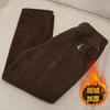 Pantalones Rectos Gruesos de Terciopelo de Algodón Europeo Compuesto Forrados con Polar Ártico para Mujer Invierno Nuevo Casual Talla Grande para Mamá Pantalones de Sudor