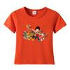 Wang Wang equipe desenhos animados estampado algodão manga curta T-shirt 2022 primavera e verão novo bebê algodão top gola redonda T-shirt