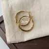 Brincos de Argola com Pigmento de Prata S925 para Mulheres Geométricos Círculo Estilo Frio Elegante Moda Argola de Orelha Design de Nicho Brincos Simples