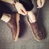 Lobo de Xinjiang del Norte Otoño Nuevo Moda Coreana Zapatos de Hombre Zapatos de Moda Zapatos Casuales de Hombre Tenis Todo Combinable Zapatos de Cuero Estilo Británico de Hombre