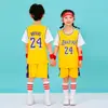 Traje de Baloncesto Infantil Niños y Niñas Estampado Número Jardín de Infancia Estudiantes de Primaria China No.23 Manga Corta Jersey de Competición