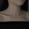 Collar de flor estrellada de plata de ley s925 para mujer, cadena para la clavícula de lujo ligero europeo y americano, nicho de alta gama, celebridad de internet, ins, versátil