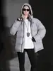 Invierno Nuevo Nicho Súper Inflada Chaqueta de Plumón de Ganso con Capucha Estilo Sencillo de Pareja Engrosada Suelta Cálida Chaqueta de Plumón para Mujer