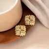 1 Par de Pendientes Clásicos Versátiles de Moda Estilo Europeo y Americano, Nuevos, Sencillos y Elegantes, con Forma de Corazón Completamente Incrustados de Diamantes para Mujer, con un Toque de Alta Gama y Temperamento Elegante