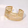 Pulsera Geométrica Simple de Estilo Frío Transfronteriza Europea y Americana Amor Flor Oro Francés Chapado Acero Inoxidable para Mujer