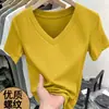Camiseta Ribatada Plus Size de Verão 2026 Nova Manga Curta Versátil Slim-Fit Valorizadora Camada Base para Mulheres