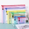 Bolsa de Arquivo de Malha de PVC Estilo Coreano para Comércio Exterior A3B4A4B5A5A6 Bolsa para Documentos Bolsa com Zíper à Prova d'Água Bolsa para Dados e Certificados