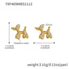Rueda de la Fortuna Perro Robot de Acero Inoxidable Collar de Circonita Chapado en Oro de 18 Quilates Moda Europea y Americana Joyería Versátil Personalizada