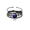Pulseiras Populares para Casais Europeus e Americanos Transfronteiriças 12 Signos do Zodíaco Multicamadas Trançadas Luminosas Punk Couro Céu Estrelado Pulseira Joias
