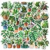 50 nuevas pegatinas de plantas verdes etsy planta pequeña fresca Amazon personalidad pegatinas impermeables material de pvc decoración