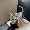 Bolsa Pequeña Portátil Distintiva de Lentejuelas de Moda para Internet para Mujer 2024 Nueva Moda Bolso Cruzado para el Trabajo Estilo Coreano Elegante Bolso de Hombro
