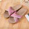Pantuflas de Lino Verano para Mujer Uso en Casa para Hombre Silenciosas Yoga Pantuflas de Interior Cómodas Antideslizantes Resistentes al Desgaste Pareja Pantuflas de Lino