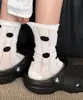 Calcetines de malla transpirables ligeramente transparentes para mujer, estilo celebridad de internet, nuevos para primavera y verano, lunares grandes, botones con letras pequeñas, calcetines de media pantorrilla