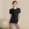 Roupa de Yoga de Alta Qualidade Feminina Manga Curta 2025 Novos Tops Esportivos Justos Treino de Pilates Fitness Verão