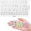 Conjunto de 244 Peças de Moldes de Silicone para Fundição com Cola Epóxi e Cola Instantânea, com Letras Reversíveis, Adequado para Fazer Chaveiros DIY