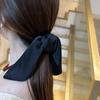 Corea del Sur Simple Satén Lazo Cinta Coletero Horquilla para el Cabello Adulto Elegante Combinable Parte Trasera Horquilla para el Cabello Tocado Pinza de Agarre