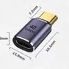 Adaptador Macho Tipo-C a Hembra Tipo-C 40Gb Codo Estéreo Adecuado para Thunderbolt 3 Función Completa Forma de U Pd100W
