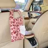 Caja de pañuelos para coche transfronteriza con diseño de estampado de leopardo, portapañuelos para respaldo de asiento de coche, dispensador de toallas de papel, accesorios para el interior del coche