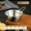 Tigela de Vinho de Arroz Estilo Coreano em Aço Inoxidável 304, Tigela Kimchi Dourada para Uso Comercial com Alça, Tigela para Condimentos, Tigela Espessa para Salada ao Ar Livre