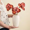 Jarrón de Cerámica Blanca, Estilo Minimalista Moderno, Versátil para Sala de Estar y Mesa de Comedor, Adecuado para Arreglos Florales, Plantas Hidropónicas y Decoraciones de Escritorio