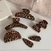 Pinza de acetato con estampado de leopardo, elegante y lujosa, para peinado semi-recogido de mujer, pinza pequeña para recogidos, pinza de tiburón, accesorio para el cabello de lujo ligero