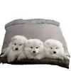 Ropa de cama Amazon transfronteriza de tres piezas impresión digital 3D animal gato perro sábana funda de edredón venta al por mayor de fábrica