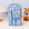 Papelaria para Estudantes Sanrio Kit de Caderno Mini Caderno Caneta Esferográfica Seis Cores Fita Adesiva Marca-Texto Conjunto de Materiais
