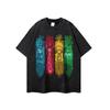 Camiseta de manga corta para hombre y mujer, estilo americano, de calle principal, lavable a máquina, holgada, de marca de moda, de media manga, con dibujos animados, transfronteriza