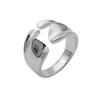 Anel de prata S925 Anel de flor onda torcida plissada de prata esterlina feminina Design de nicho feminino estilo frio atacado