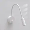 Foco LED de Tubo Flexible Montado en Pared 1W 3W Luz de Lectura de Cabecera de Apartamento Luz de Fondo para Pintura de Pared Minimalista
