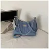 Bolso Elegante para el Trabajo 2026 Primavera Nuevo Bolso Cruzado de un Solo Hombro de Mezclilla para Mujer con Cadena, Bolso Cruzado de Hombro de Moda Tendencia