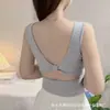 Top Regata Estilo Garota Picante Primavera e Verão com Recortes Laço Costas Abertas e Bojos de Látex, Anti-Exposição, Confortável para Usar por Baixo