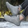 Botas de Nieve Gruesas de Forro Polar Transfronterizas de Invierno, Impermeables, Antideslizantes, Zapatos de Algodón Cálidos, Zapatos de Cinco Dedos, Zapatos de Caña Alta Resistentes al Desgaste para Senderismo