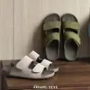 Medias Pantuflas Retro Estilo Birkenstock para Mujer, Calzado de Verano para Exteriores, Nuevo Modelo 2026, Sandalias Casuales de Suela Gruesa con Velcro, Zapatos de Playa