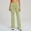 Calça Flare de Cintura Alta para Mulheres com Cós Cruzado, Perna Larga, Levemente Flare, Calça Flare Casual Esportiva para Exterior 2030