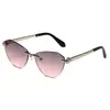 Óculos de Sol Fashion Olho de Gato Oceano Novo Metal Borda Cortada Óculos de Sol Protetor Solar Atravessando a Fronteira Óculos Triangulares para Passarela