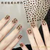 Celebridad de Internet Estilo Francés Estampado de Leopardo Rosa Pegatinas para Uñas Otoño Marrón Caramelo Suministros Ojo de Gato Estampado de Leopardo Pegatinas Insbape Invierno