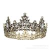 Europeu e americano retro redondo grande coroa barroca cor misturada diamante beleza show coroa cocar de casamento nupcial