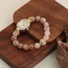 Nuevo Reloj de Moda Natural Amatista Diamante para Dama Pulsera Ajustable Libremente Reloj de Regalo para Mujer Reloj de Cuarzo