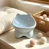 Tazón de cerámica para gato con orejas de gato al por mayor, tazón de comida para gato y perro, tazón inclinado para mascotas, tazón lindo para perro, tazón de agua y comida alto para proteger el cuello, tazón para mascotas