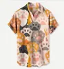 Ropa de Hombre Transfronteriza Amazon Nuevo Estilo de Verano Camisa Hawaiana para Hombre de Solapa Manga Corta Cardigan Casual con Estampado 3D