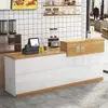 Mostrador de caja, diseño simple, escritorio de recepción, uso comercial, tienda pequeña, barra de bar, tienda de té de burbujas, cafetería, restaurante, de madera